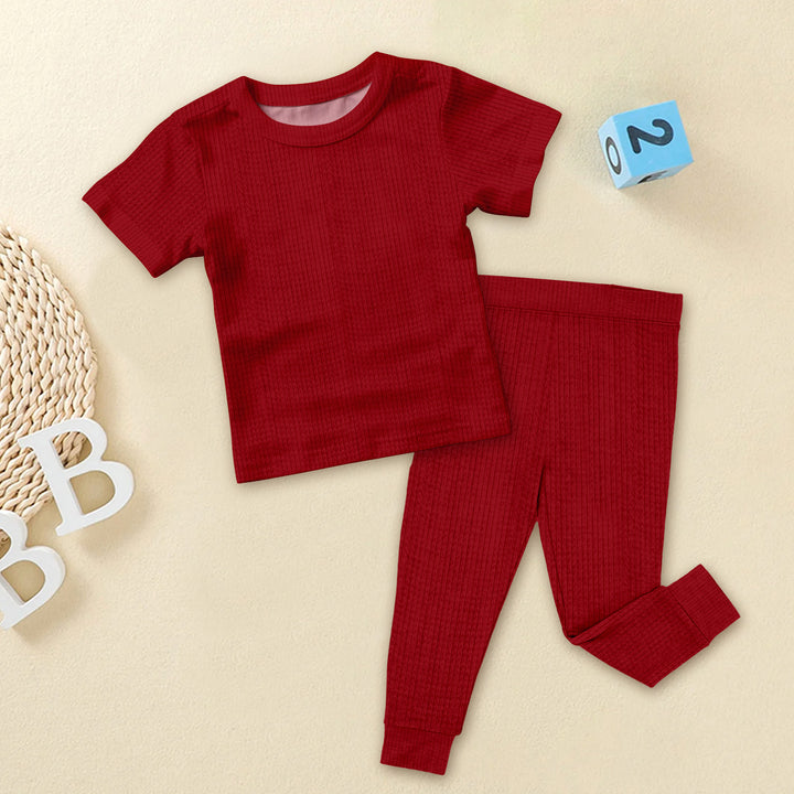 Red Ribbed Bamboo Baby Clothing – Soft and Cozy