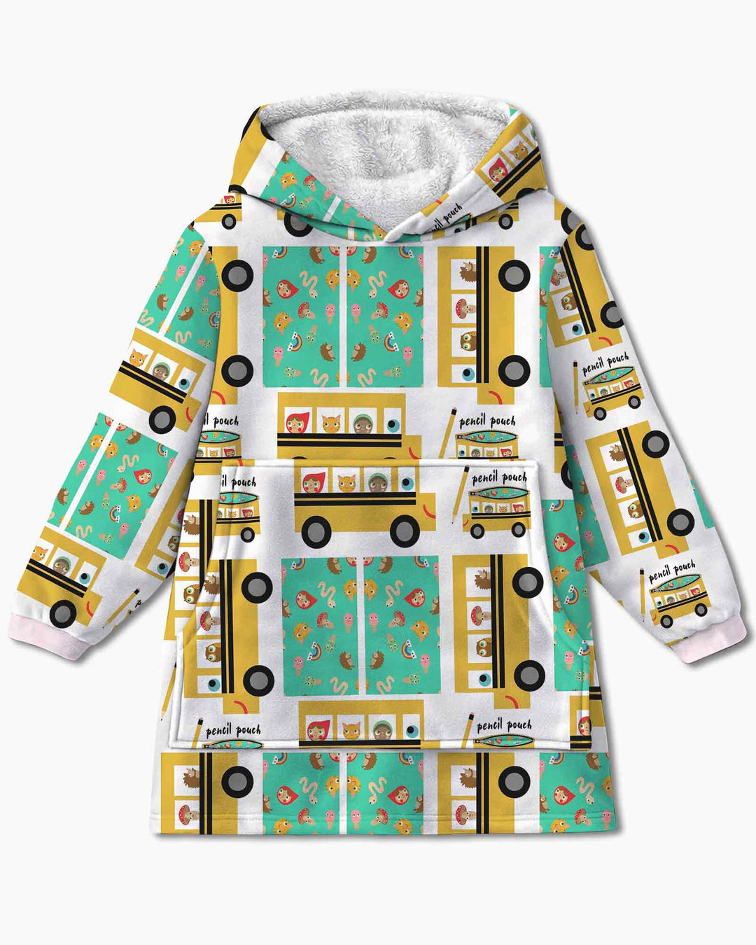 School Bus Adventures Bamboo Blanket Hoodie
