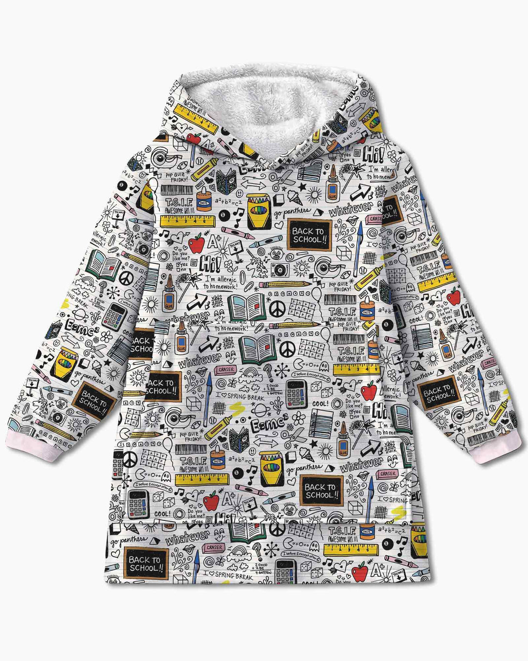 School Days Doodles Bamboo Blanket Hoodie