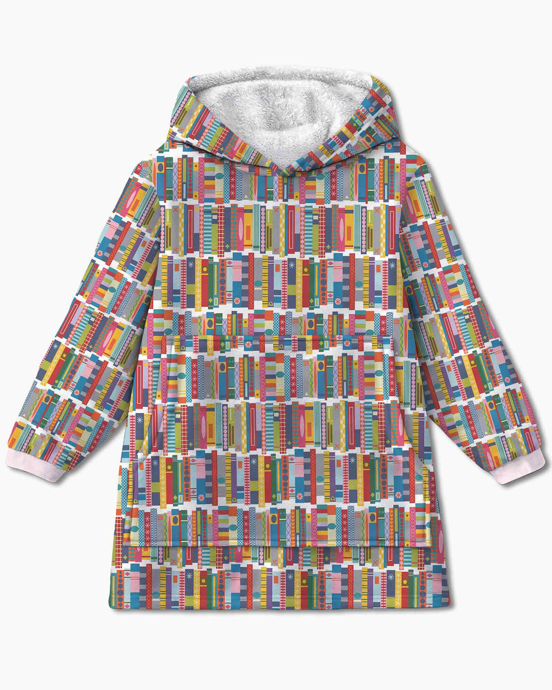 Rainbow Bookshelf Bamboo Blanket Hoodie