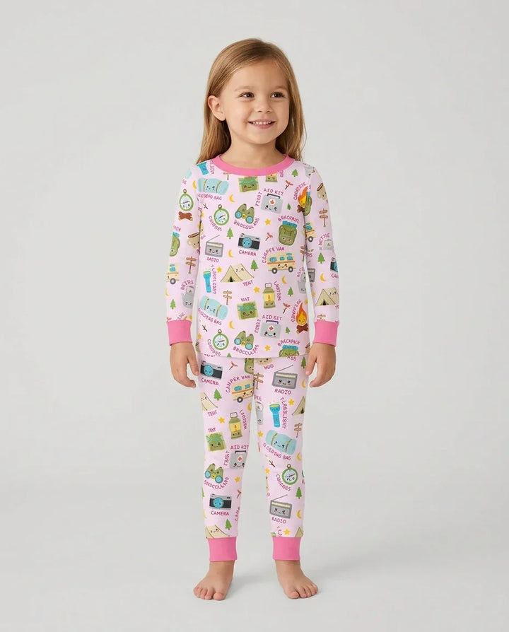 Little Camp Adventure Family Matching Two Piece Long Sleeve Pajama Set