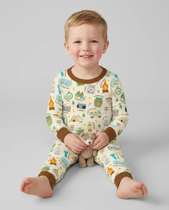 Little Camp Adventure Family Matching Two Piece Long Sleeve Pajama Set