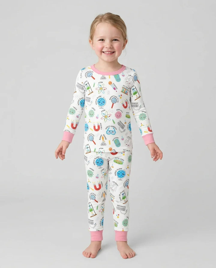 Zweiteiliges Langarm-Pyjama-Set mit Sommerfrüchten