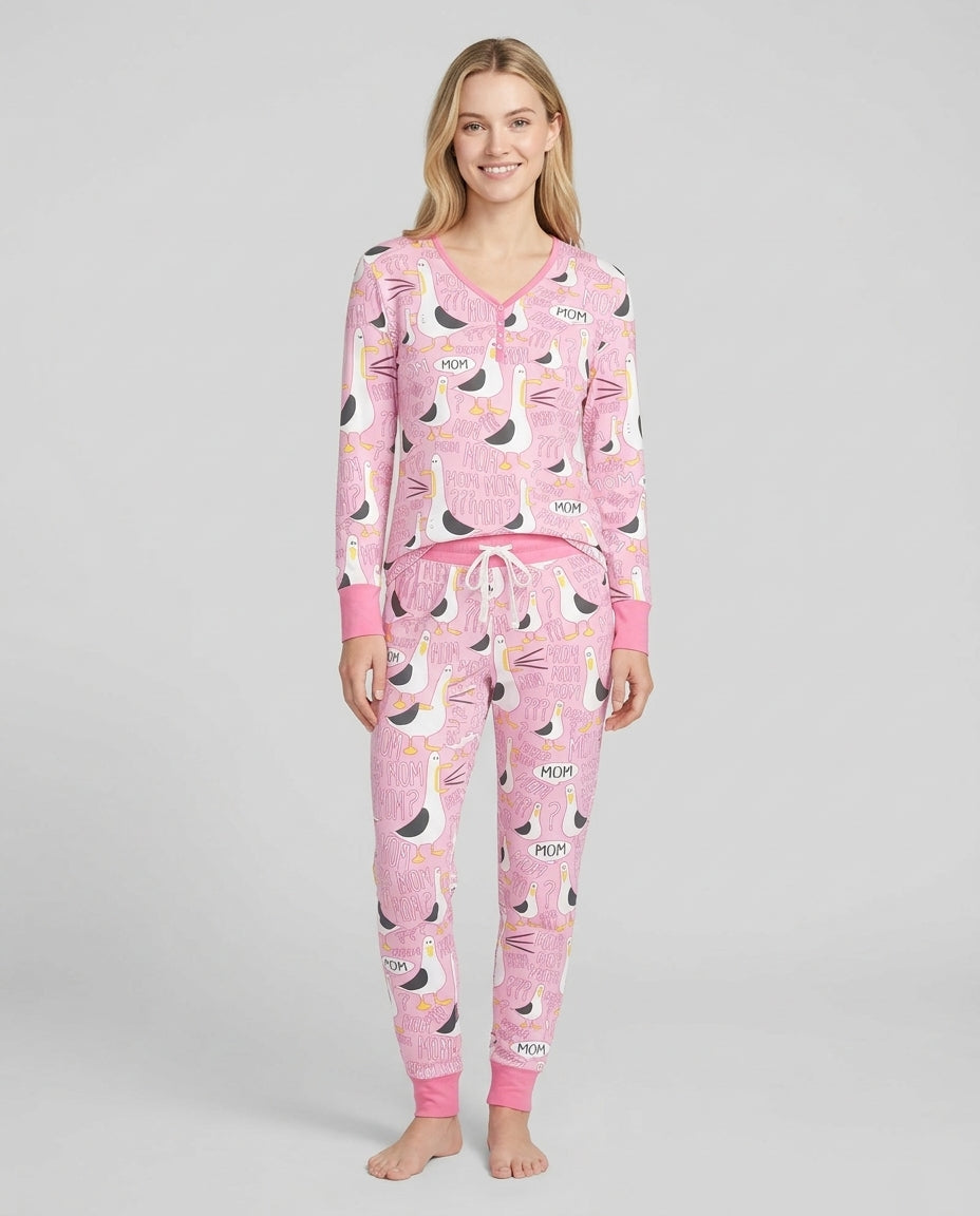 Funny Seagull MOM Women Pajama Set