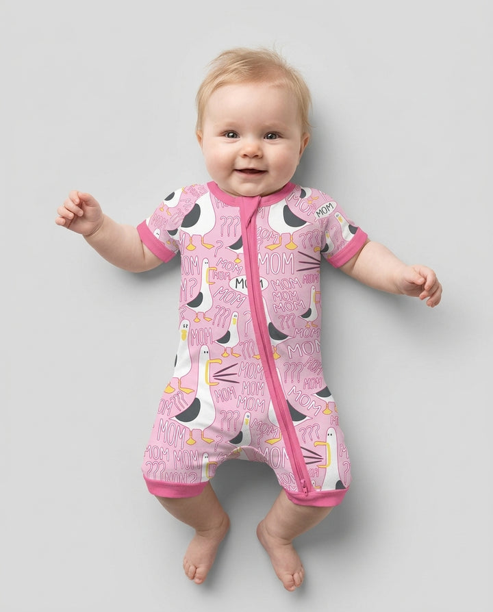 Funny Seagull MOM Shorty Zippy