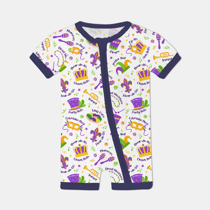 Mardi Gras Family Matching Shorty Zippy