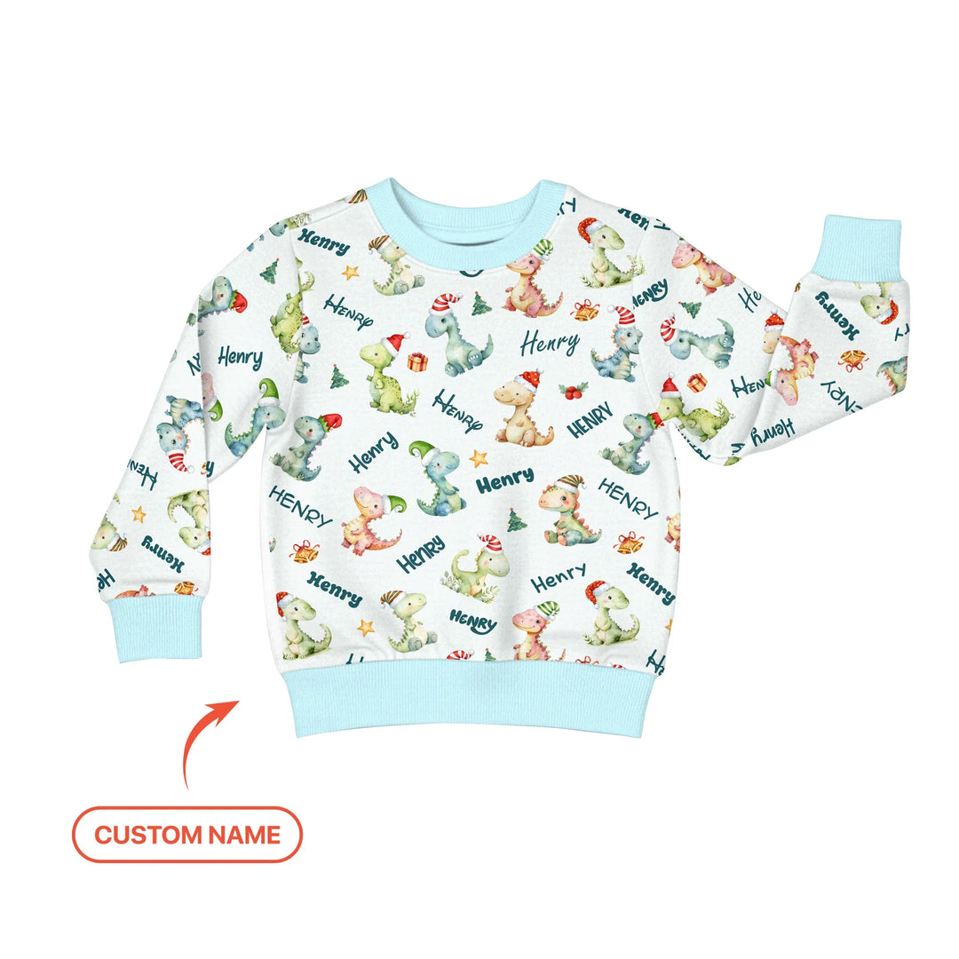 Dinosaur Custom Name Crewneck Sweatshirt