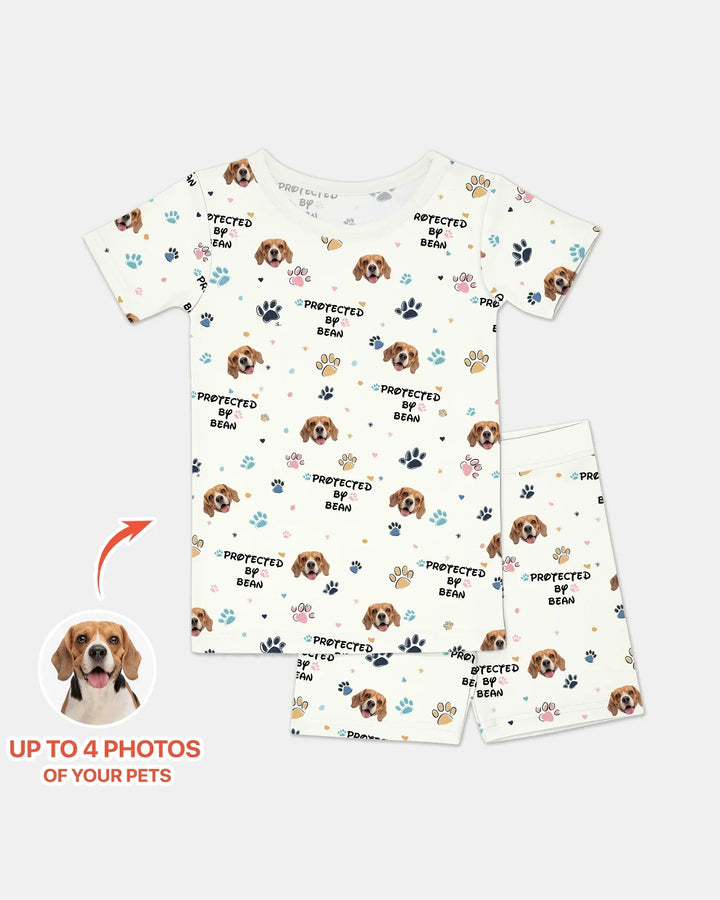 Zweiteiliges Pyjama-Set mit kurzen Ärmeln und Shorts im Sommer-Design