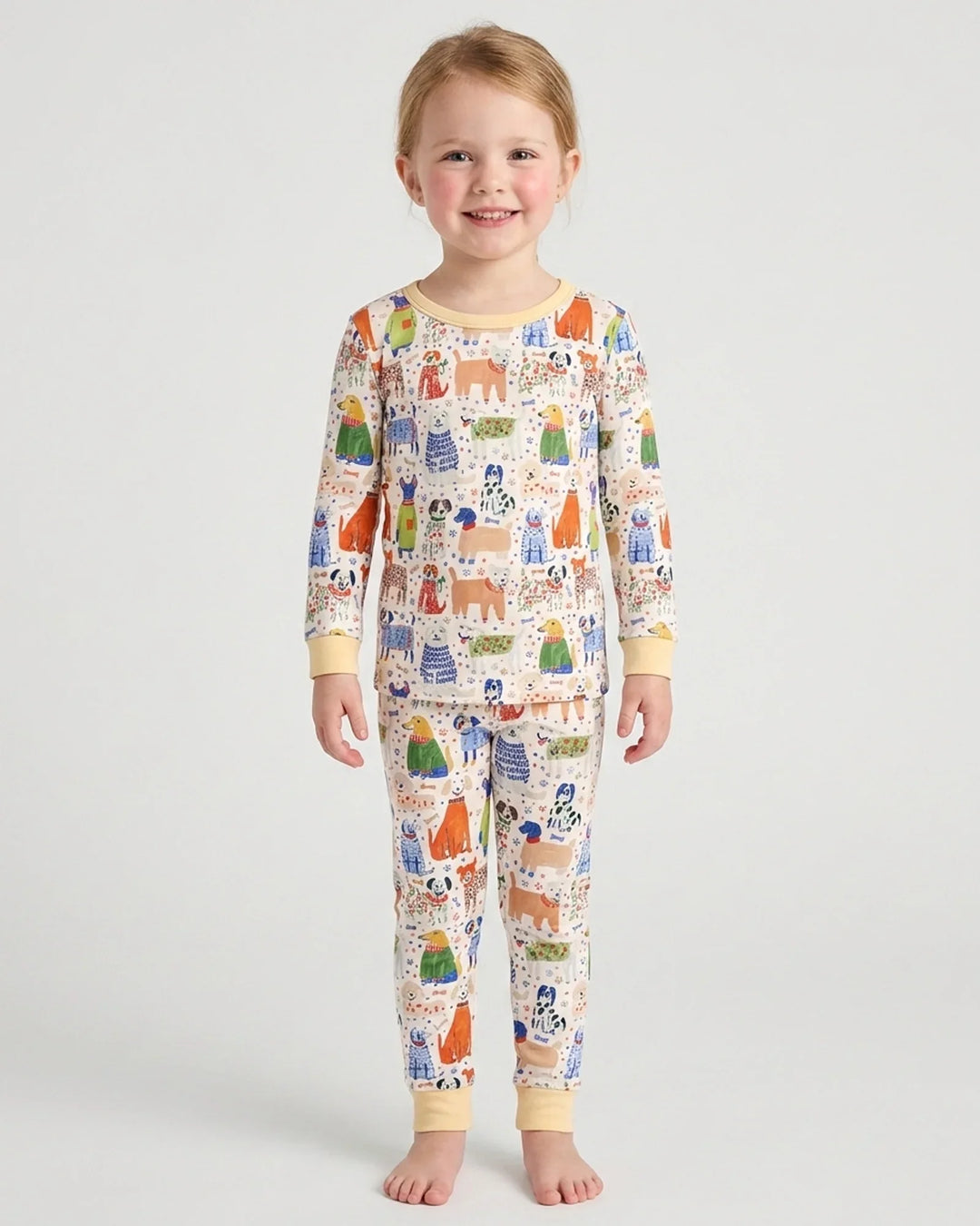 Whimsical Puppy Bamboo Two Piece Long Sleeve Pajama Set