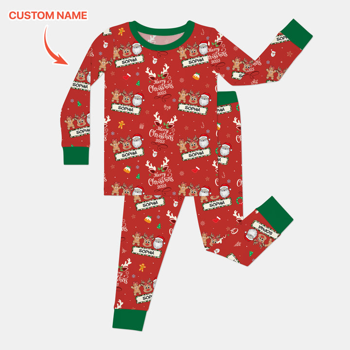 Zweiteiliges Langarm-Pyjama-Set mit Sommerfrüchten