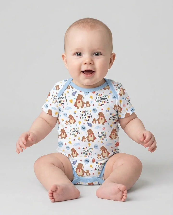 First Father's Day Daddy Bear Family Matching Bamboo Bodysuit
