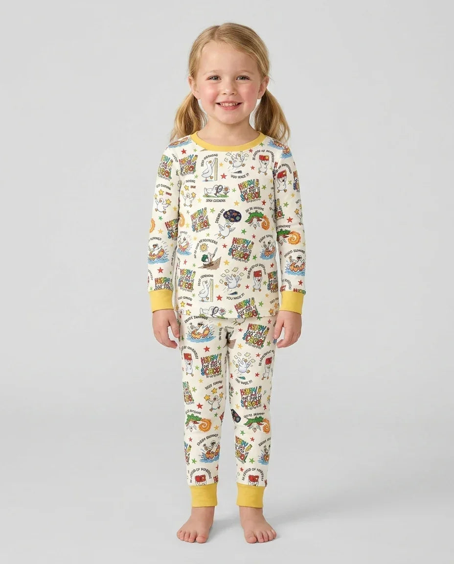 Silly Goose Happy Last Day of School Bamboo Two Piece Long Sleeve Pajama Set