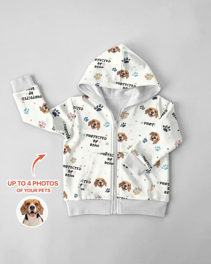Custom Dog Photo "Protected By" Bamboo Zip Hoodie