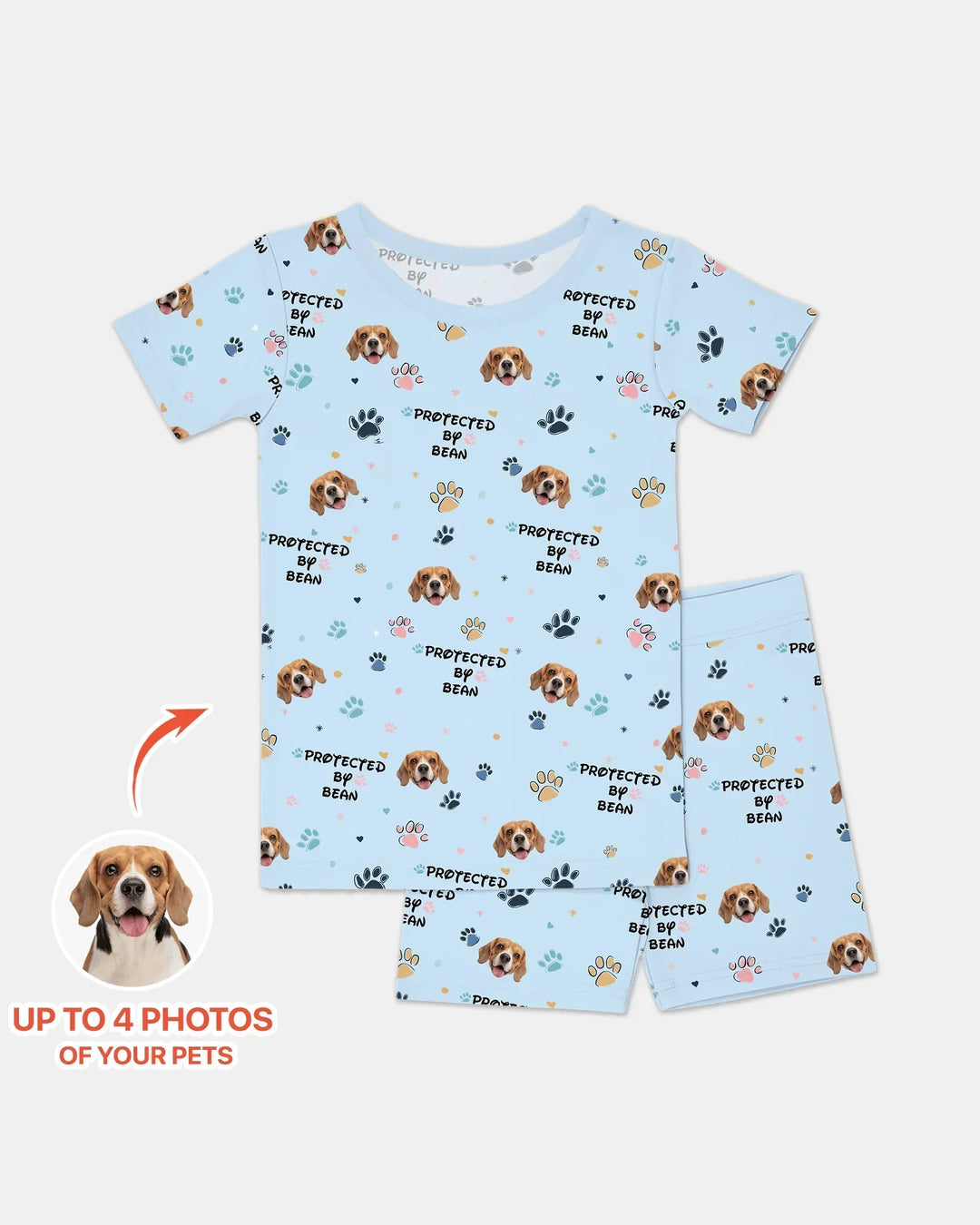 Zweiteiliges Pyjama-Set mit kurzen Ärmeln und Shorts im Sommer-Design