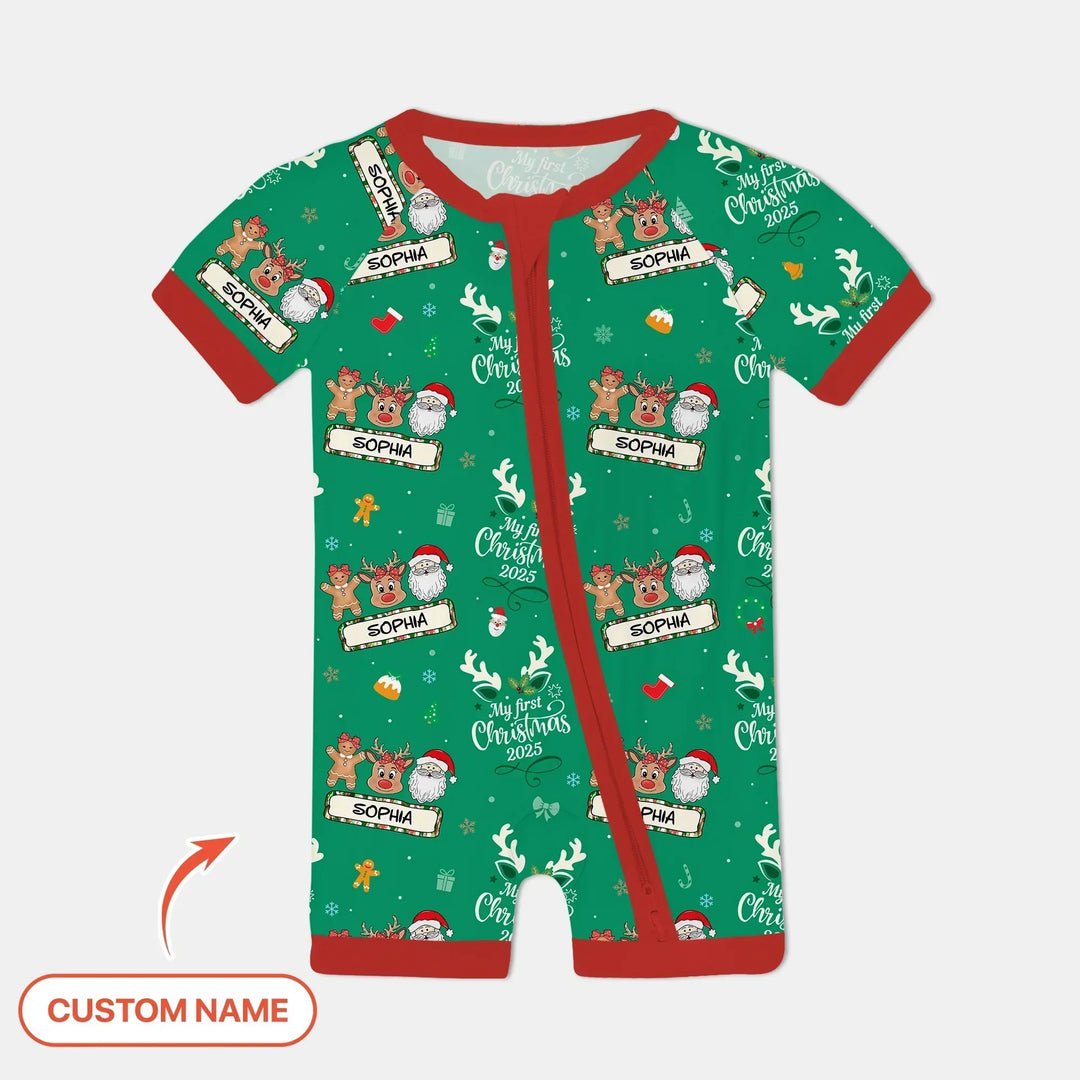 Custom Name "Merry Christmas My Deer" For Girl - Shorty Zippy , Custom Name "Merry Christmas My Deer" For Girl - Shorty Zippy - 0-3M