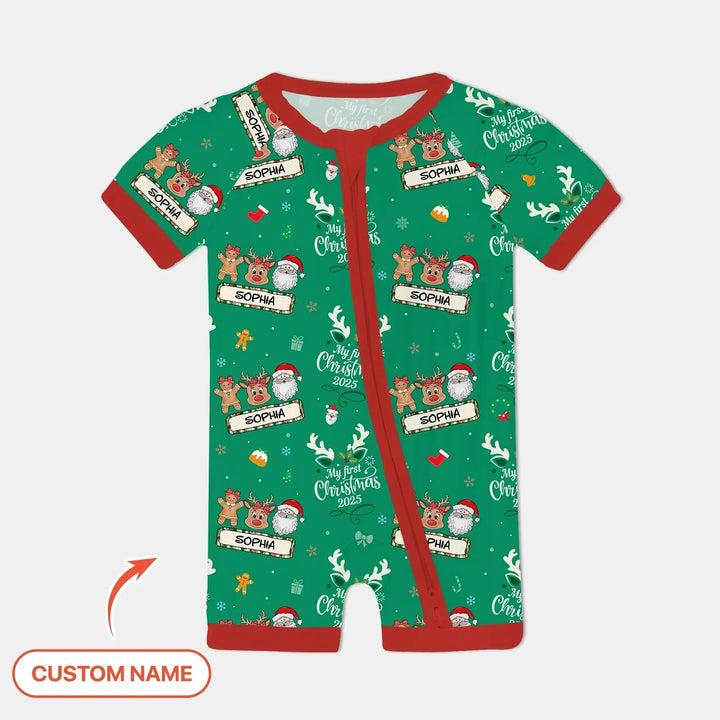 Custom Name "Merry Christmas My Deer" For Girl - Shorty Zippy , Custom Name "Merry Christmas My Deer" For Girl - Shorty Zippy - 0-3M