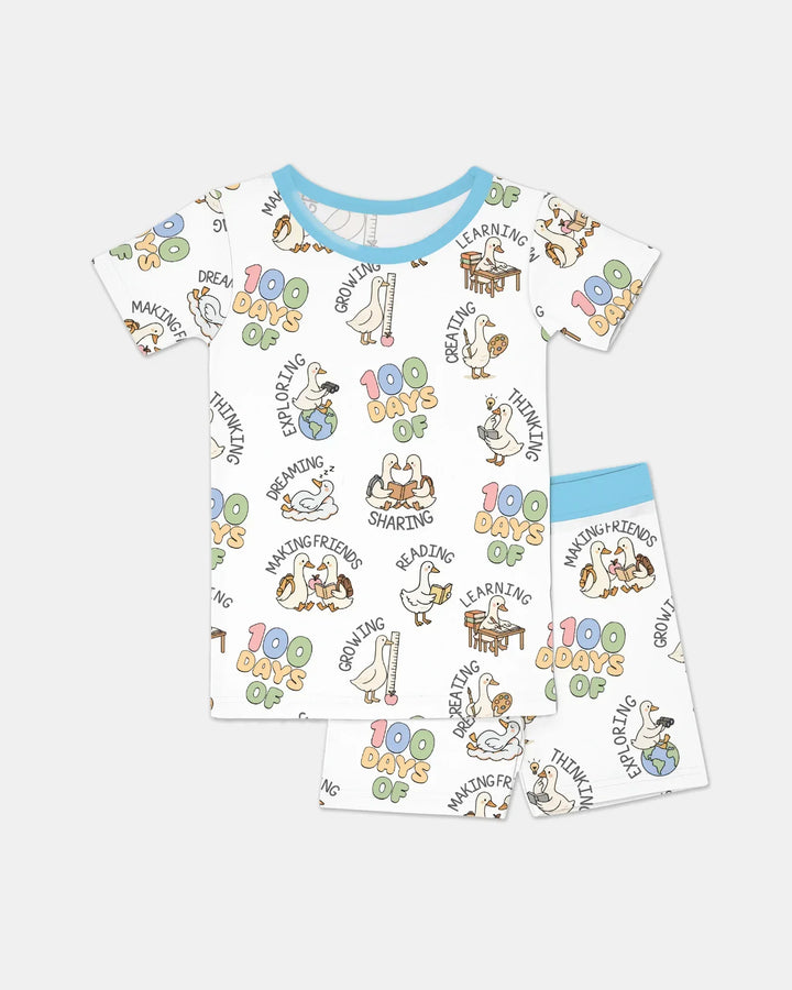 100 Days Of... Bamboo Two Piece Short Sleeve Shorts Pajama Set