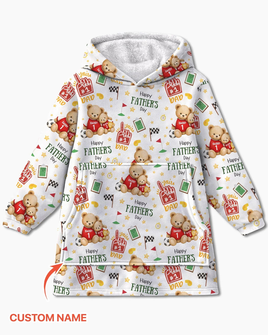 You're #1 Dad Daddy & Me Matching Bamboo Blanket Hoodie