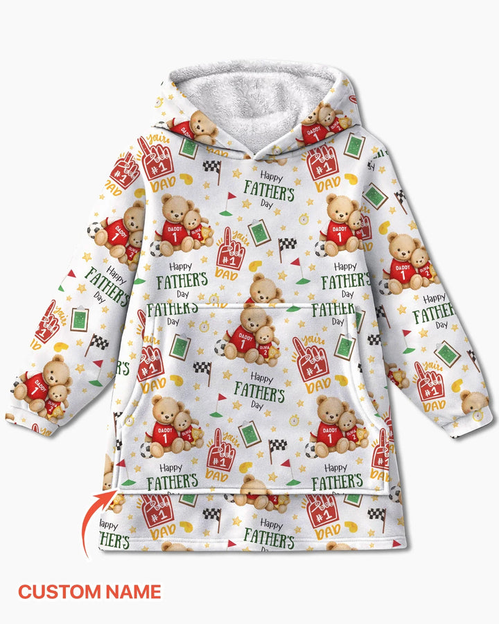 You're #1 Dad Daddy & Me Matching Bamboo Blanket Hoodie