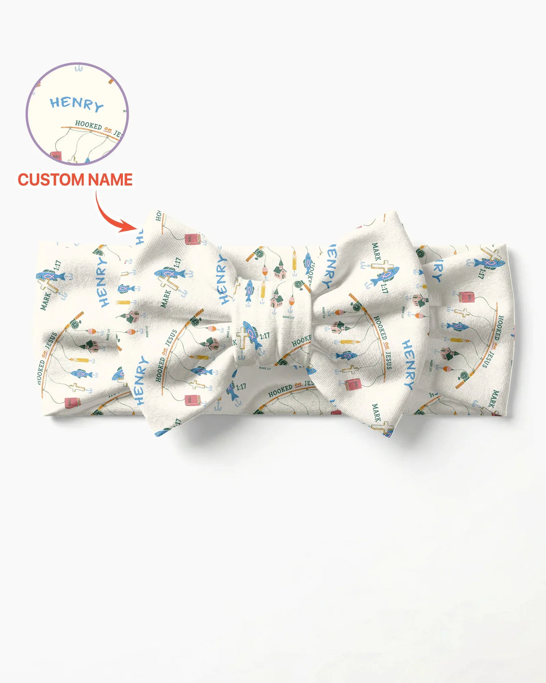 Hooked On Jesus Fishing Matching Headband