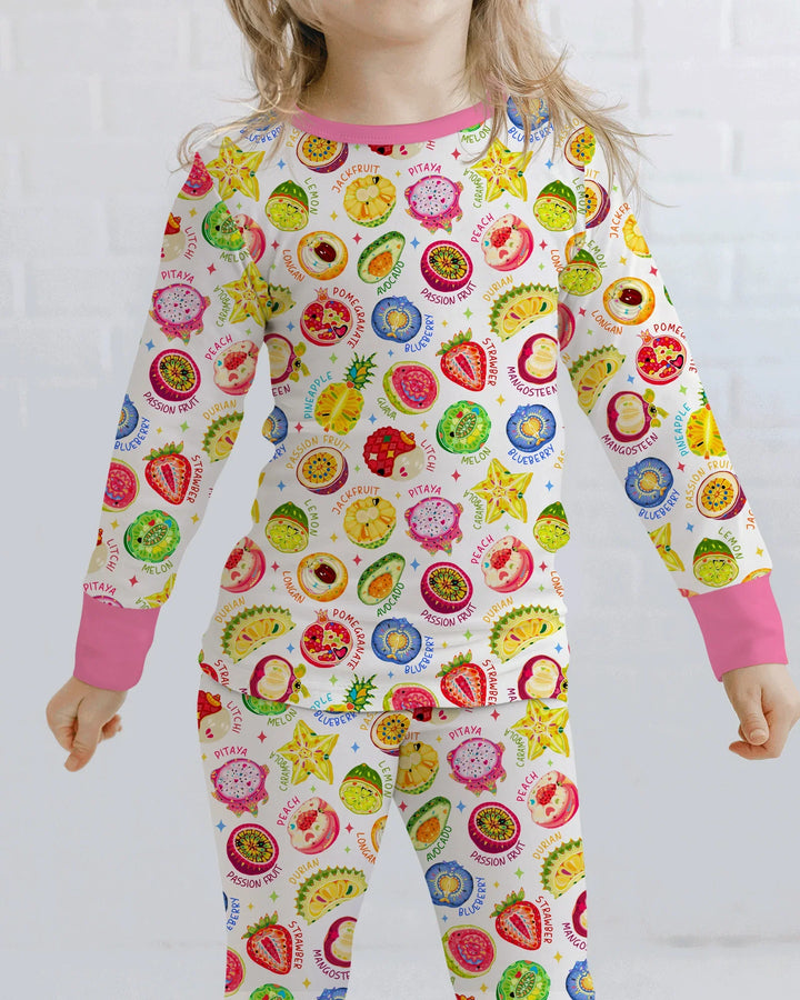 Conjunto de pijama de dos piezas de manga larga de bambú Juicy World