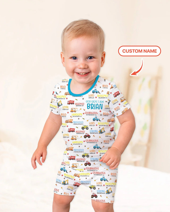 Zweiteiliges Pyjama-Set mit kurzen Ärmeln und Shorts im Sommer-Design