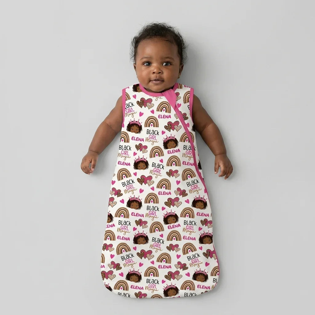 Custom Name Black Girl Magic Bamboo Sleep Bag