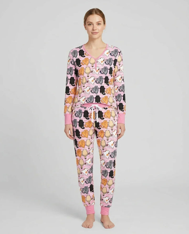Funny Cat Butts Club Family Matching Bamboo Women Pajama Set