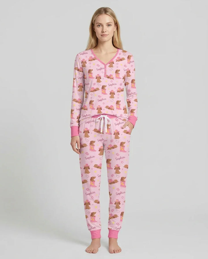 Howdy Dackel Pyjama-Set für Damen