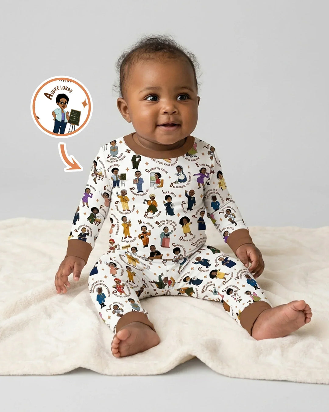 Black Legacy ABCs Family Matching Bamboo Two Piece Long Sleeve Pajama Set