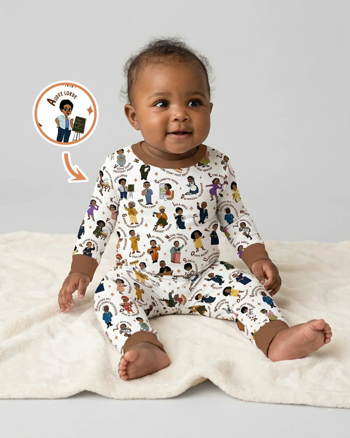 Black Legacy ABCs Family Matching Bamboo Two Piece Long Sleeve Pajama Set