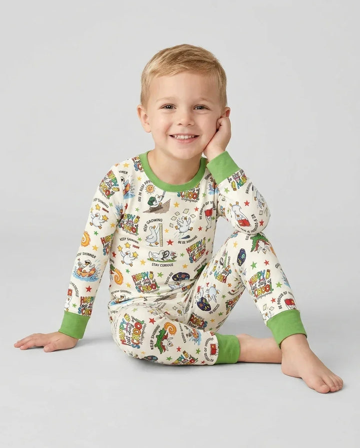 Silly Goose Happy Last Day of School Bamboo Two Piece Long Sleeve Pajama Set