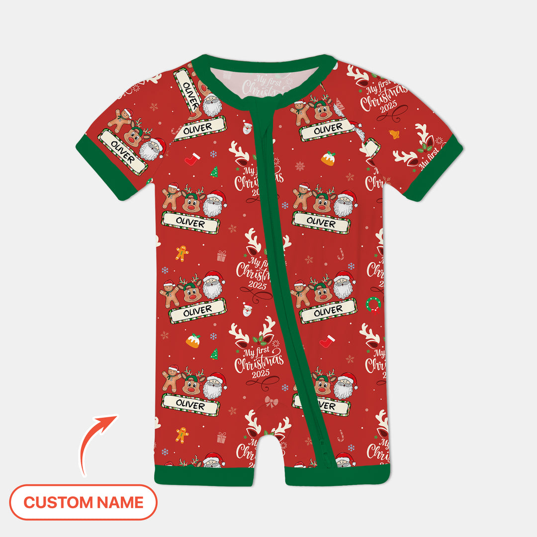 Benutzerdefinierter Name "My Deer First's Christmas" für Jungen - Shorty Zippy