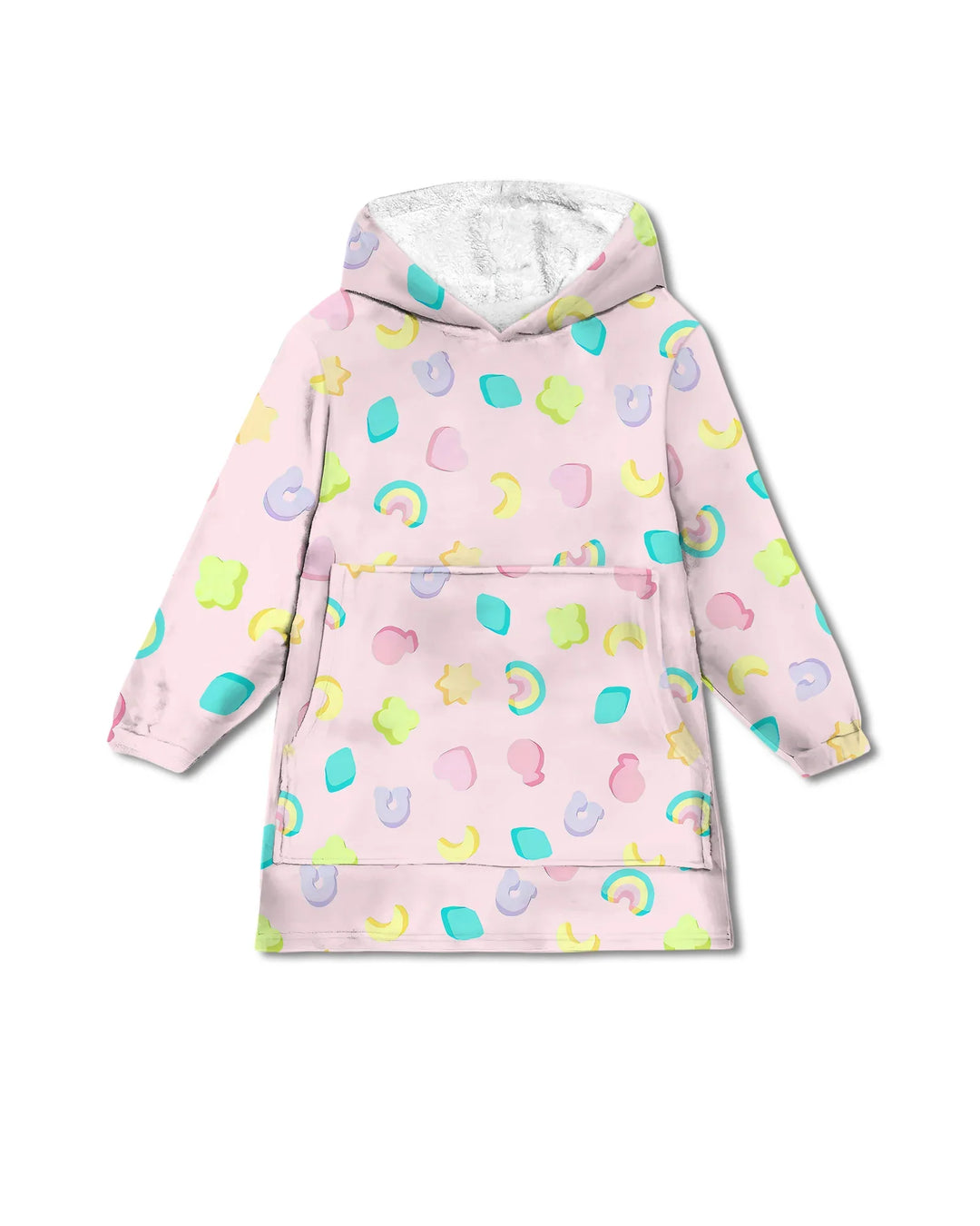 Pastel Lucky Charms Scatter Wearable Blanket Hoodie