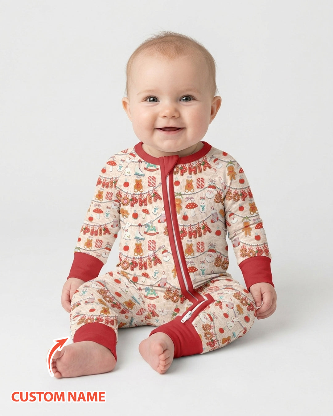 Merry Gingerbread Custom Name Bamboo Convertible Zippy