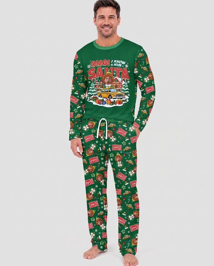 Custom Image OMG Santa Bamboo Men's Pajama Set