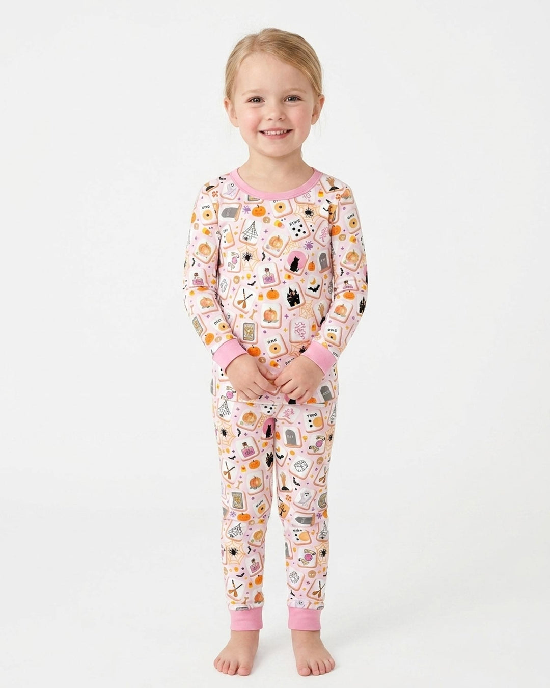 Mahjoween Mommy & Me Matching Bamboo Two Piece Long Sleeve Pajama Set