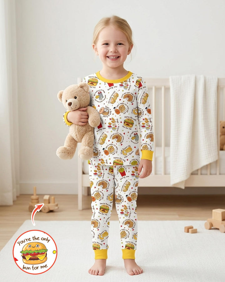 Food Puns Love Bamboo Two Piece Long Sleeve Pajama Set