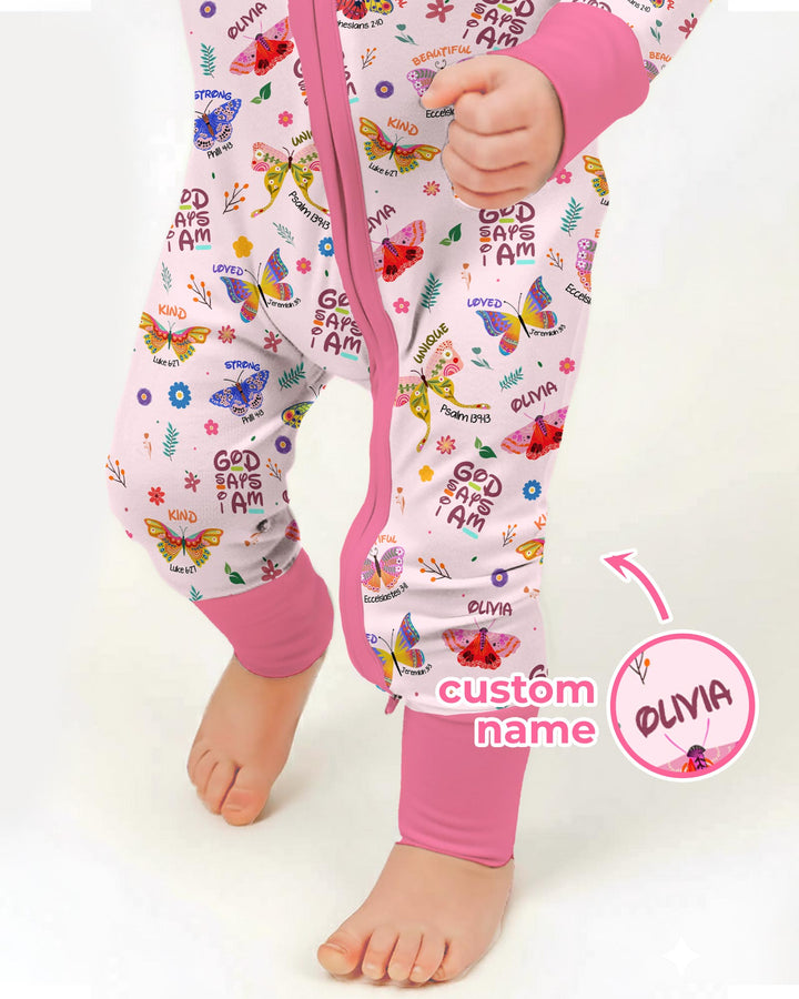 Custom Name God says I am Butterfly Convertible Zippy