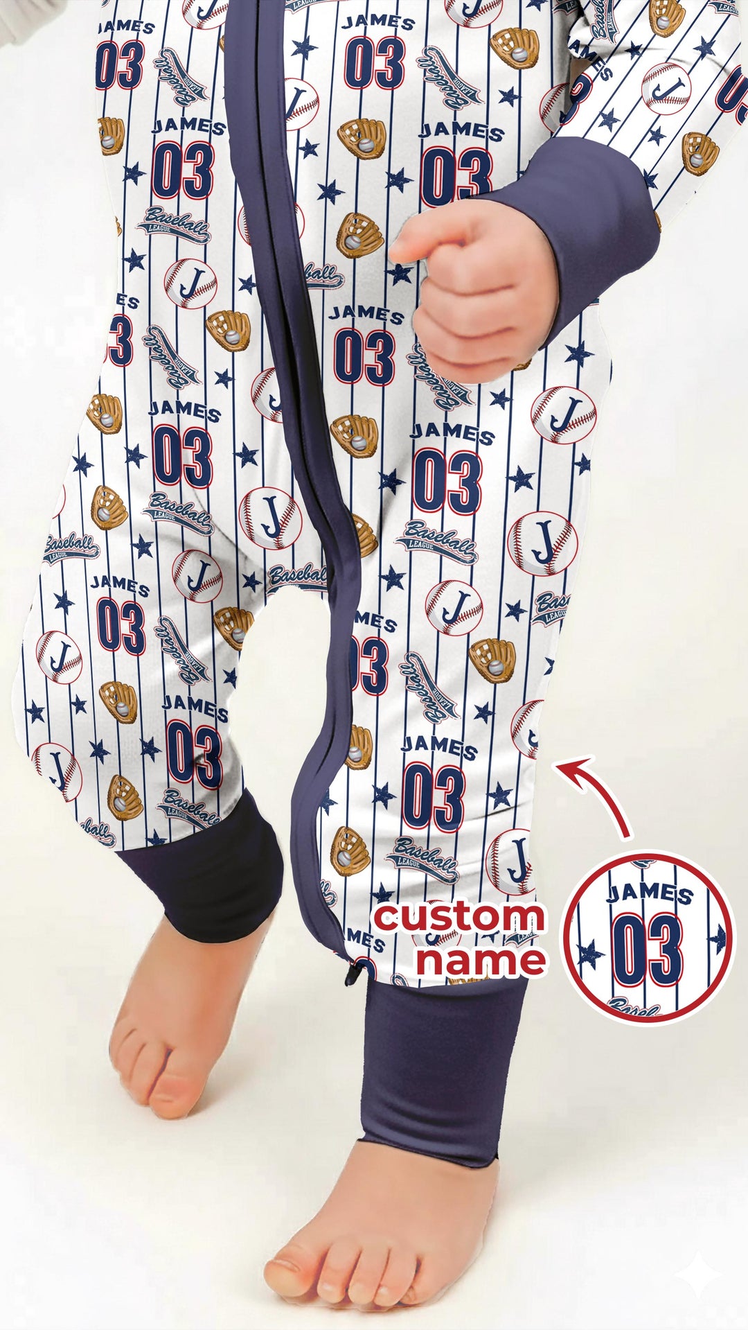 Custom Name Baseball Time Convertible Zippy