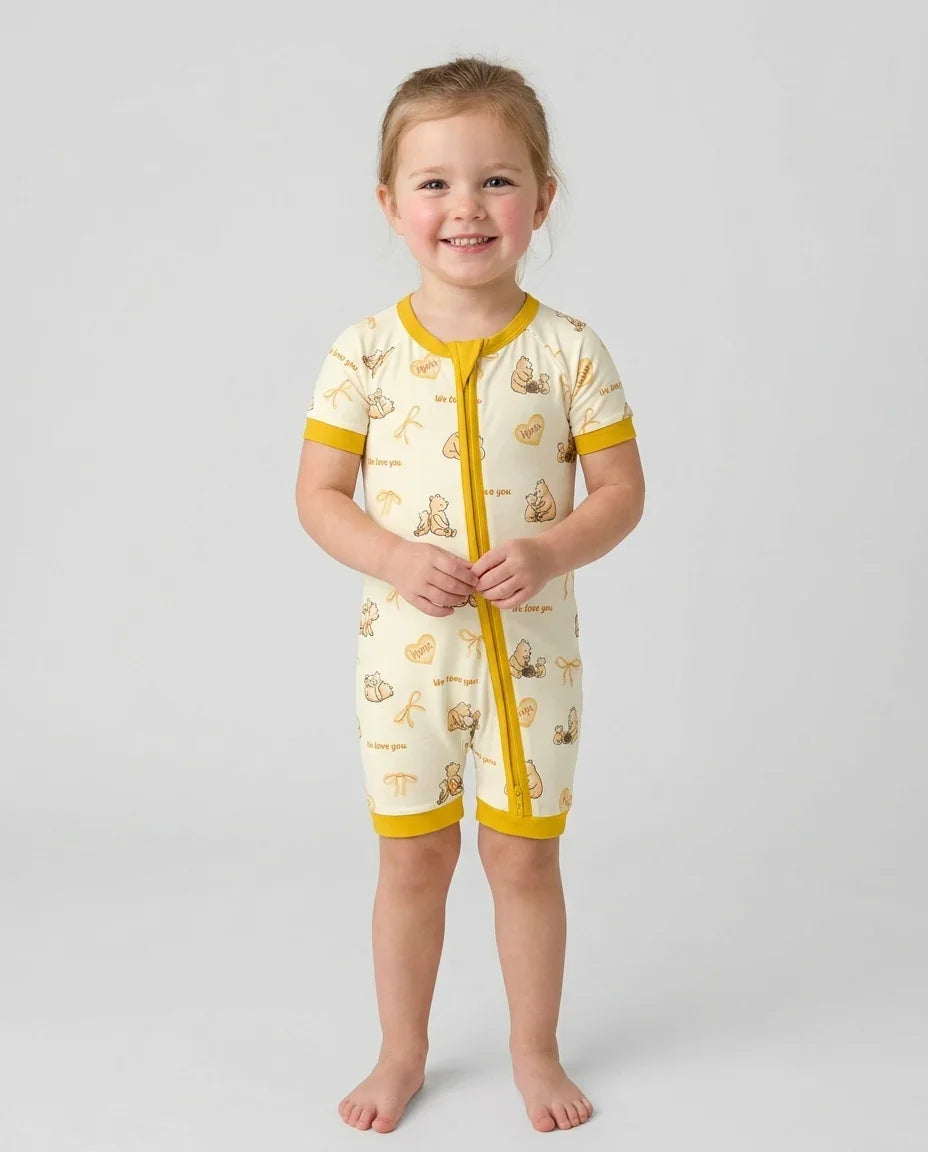 Sweat Yellow Mama Bear Shorty Zippy