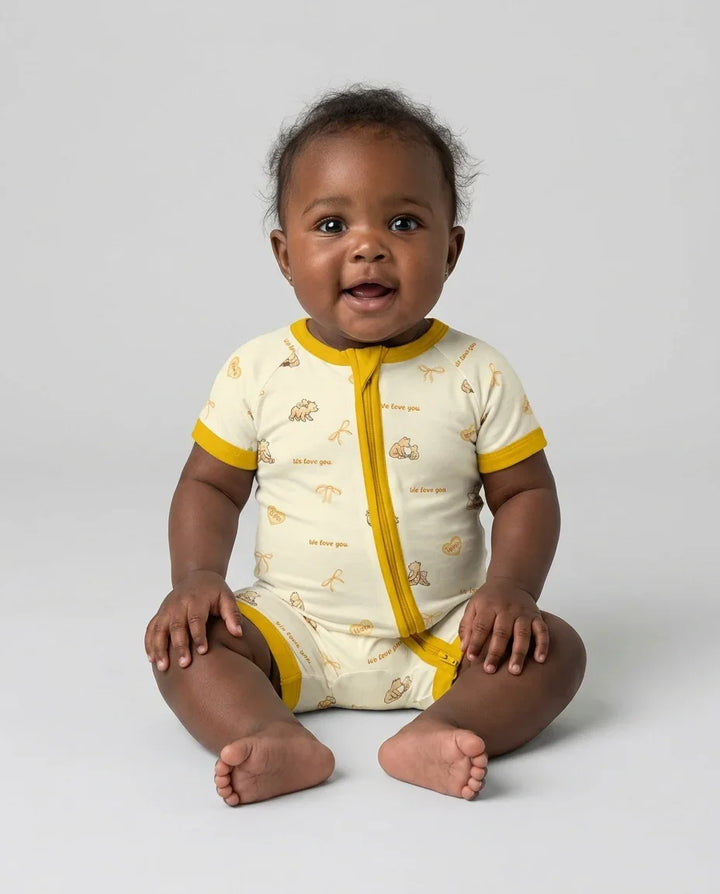 Sweat Yellow Mama Bear Shorty Zippy
