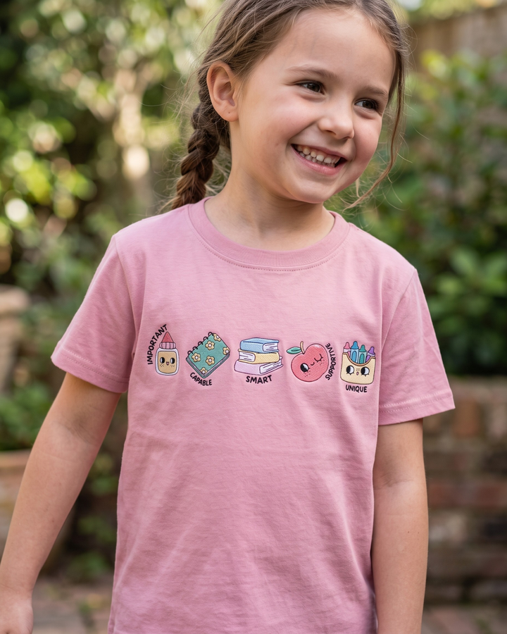 Little Learners Crew Embroidered Bamboo Crewneck T-Shirt