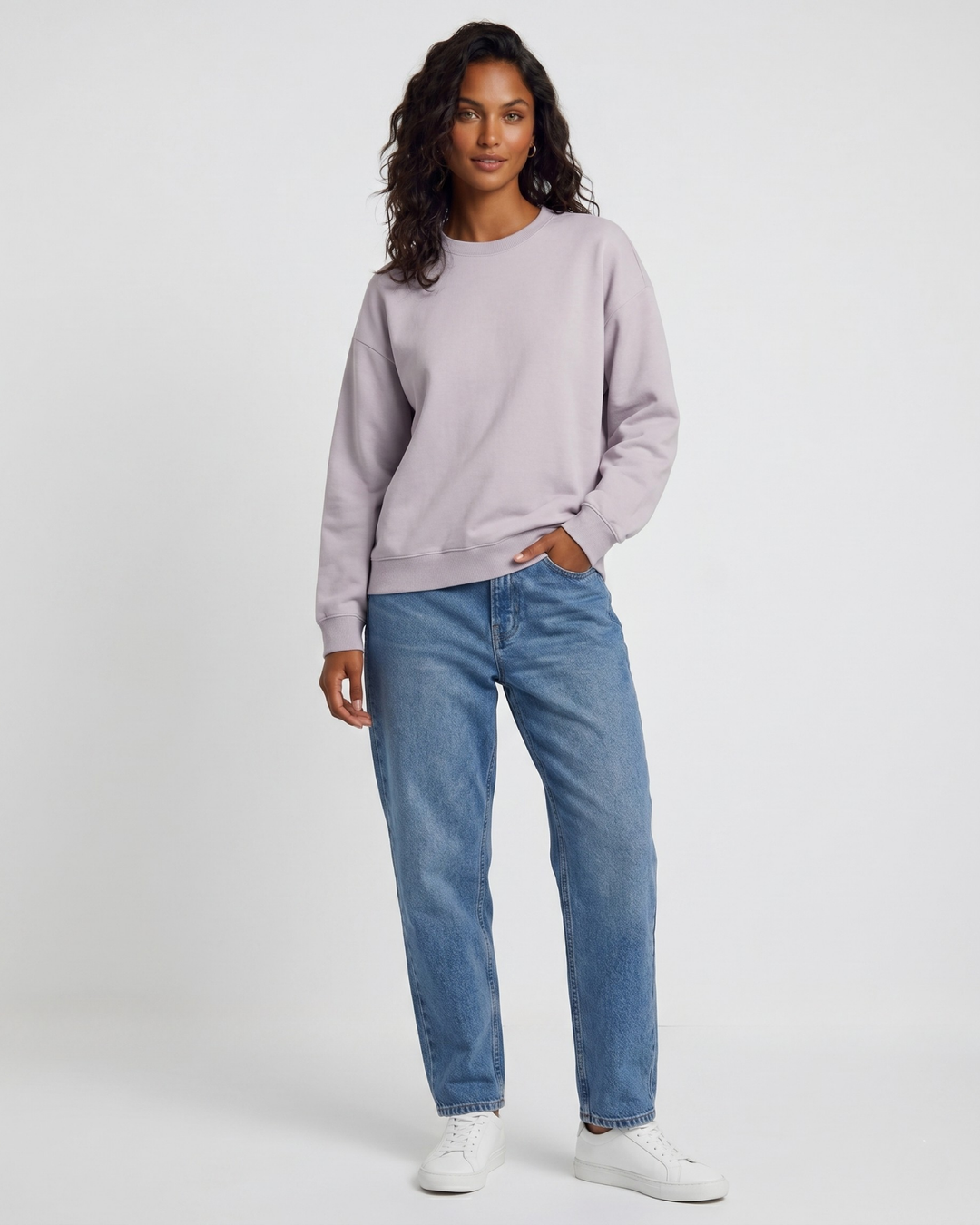 Solid Color Bamboo Adult Crewneck Sweatshirt