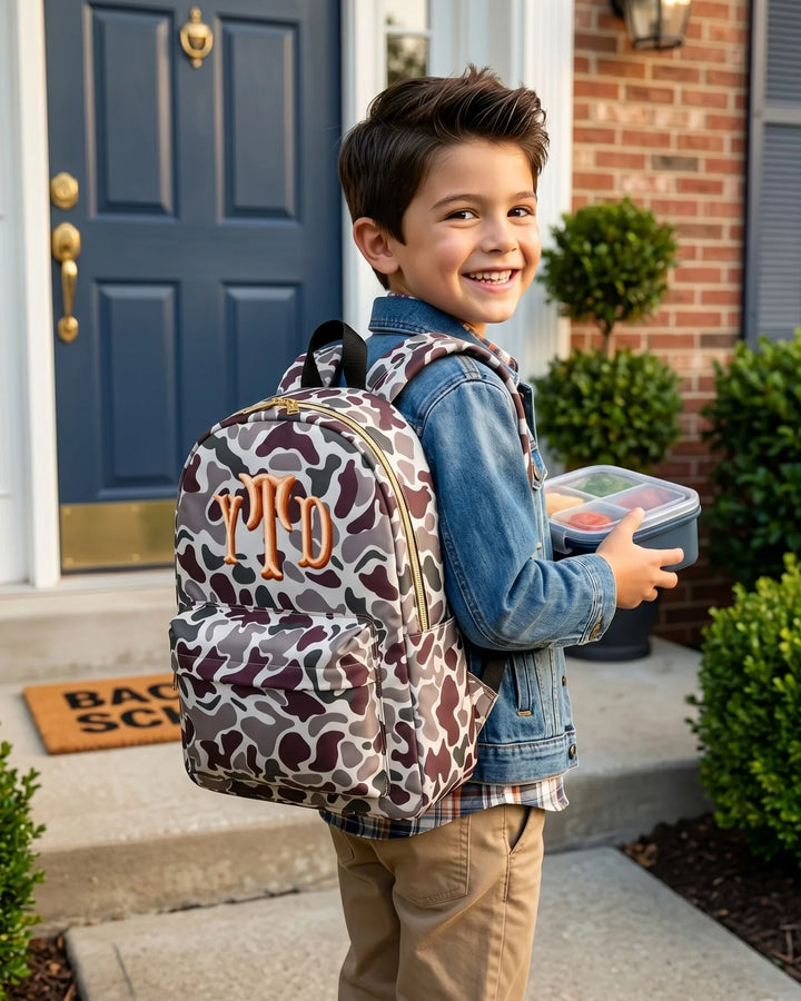 Custom Monogram Text Embroidered Backpack