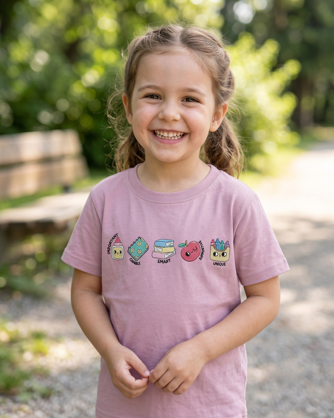 Little Learners Crew Embroidered Bamboo Crewneck T-Shirt