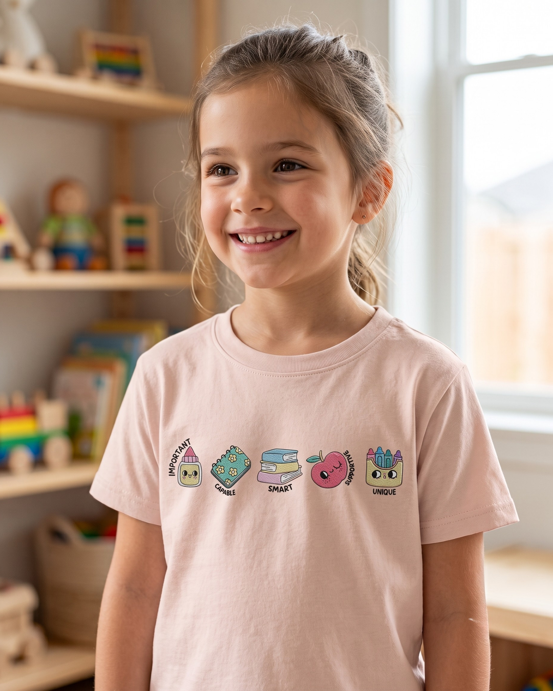 Little Learners Crew Embroidered Bamboo Crewneck T-Shirt