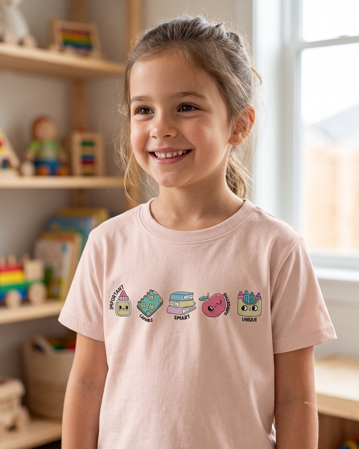 Little Learners Crew Embroidered Bamboo Crewneck T-Shirt