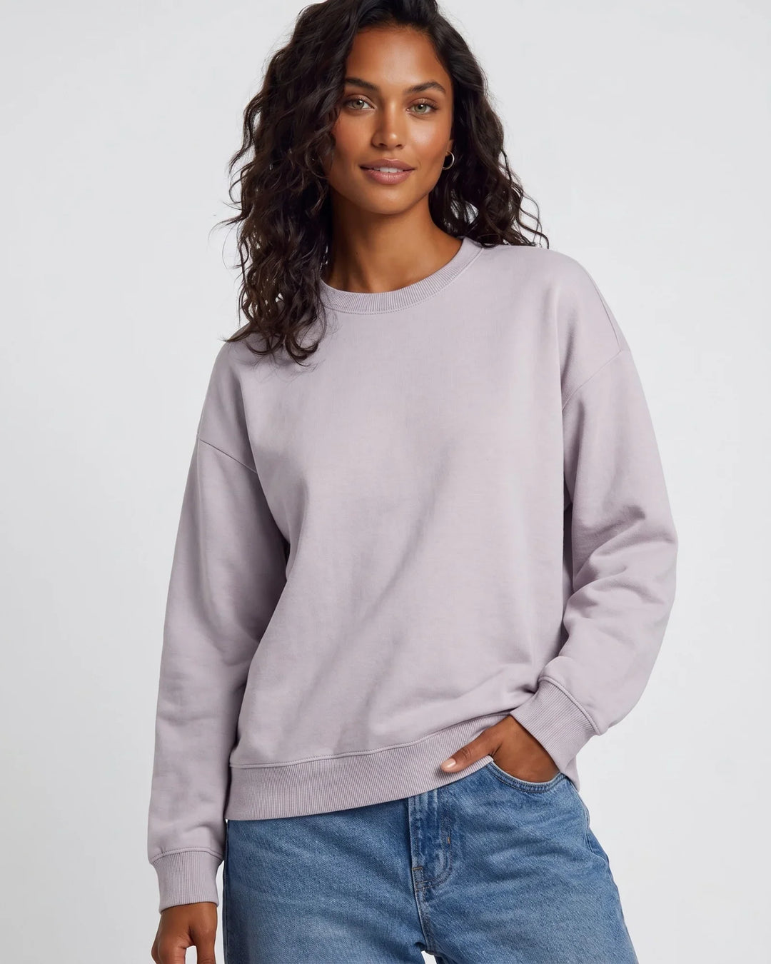 Solid Color Bamboo Adult Crewneck Sweatshirt