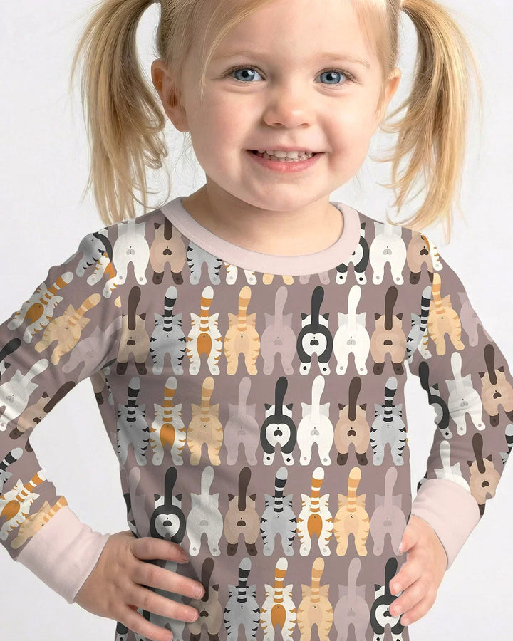 Zweiteiliges Langarm-Pyjama-Set mit Sommerfrüchten